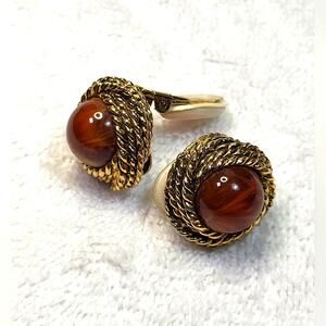 Vintage 1980s Blair Delmonico Gold Knot Clip-On Earrings